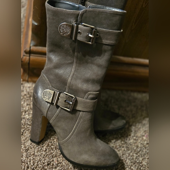 Vince Camuto Gray Leather Boots - Picture 1 of 6